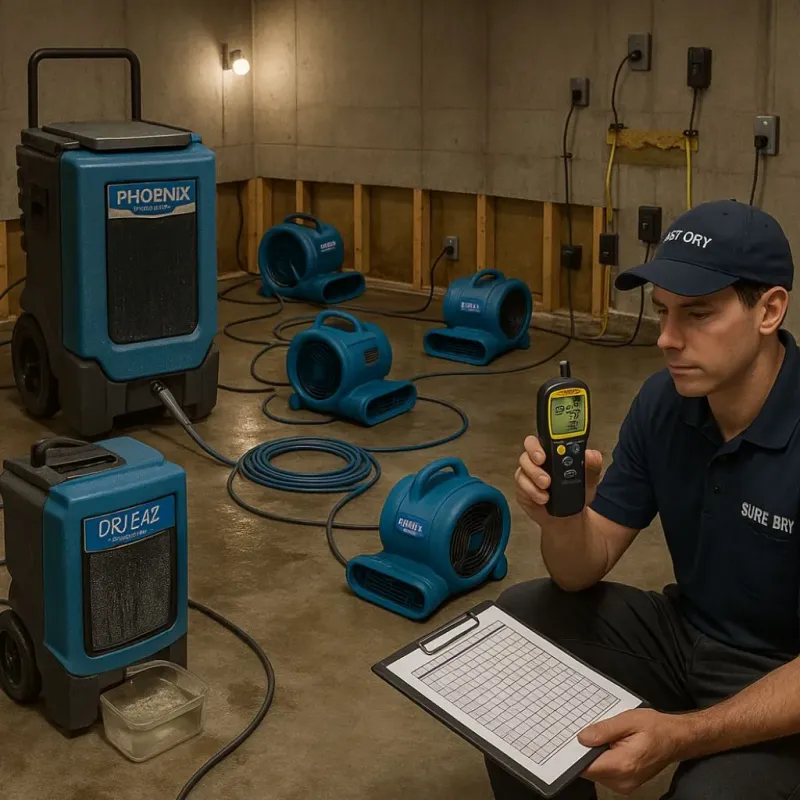 Structural Drying and Dehumidification process in Town and Country, WA